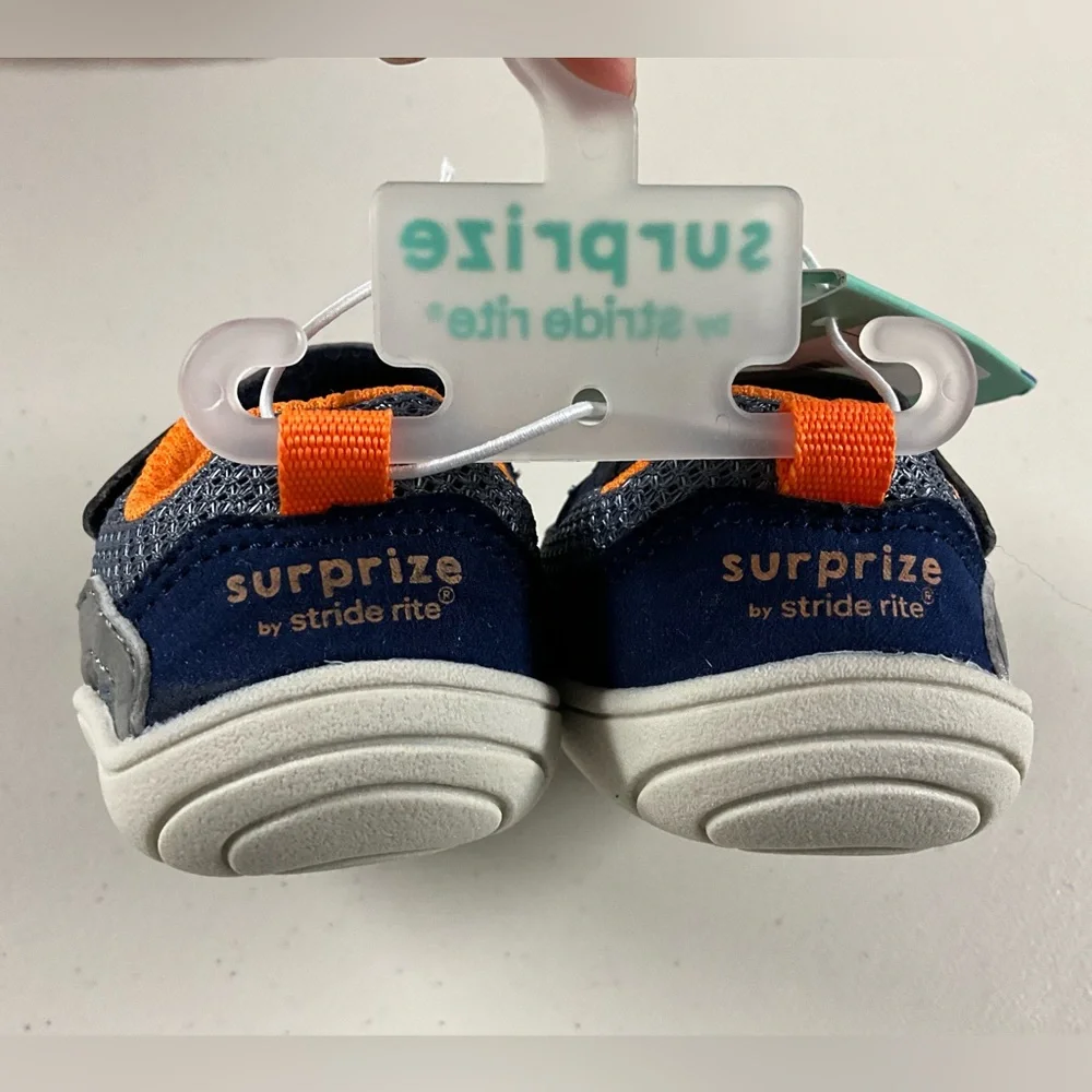 Stride Rite Navy and Orange Baby Shoes
